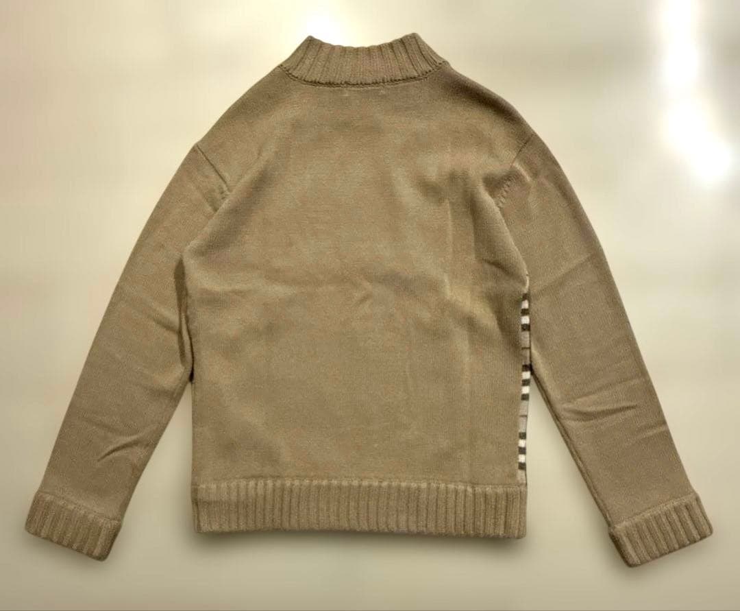 バーバリーブラックレーベル　メンズ　フルジップ　ニット　ノバチェック　M