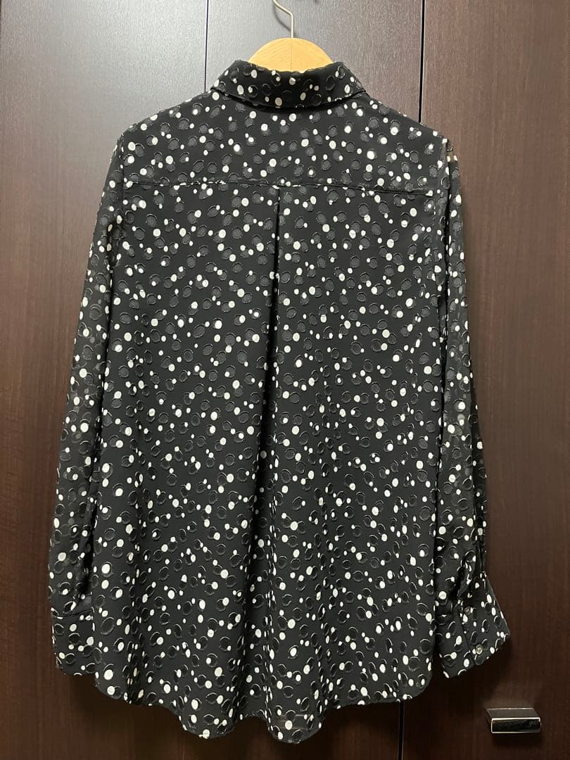 theory luxe シアー素材　ドット柄ブラウス　黒　38