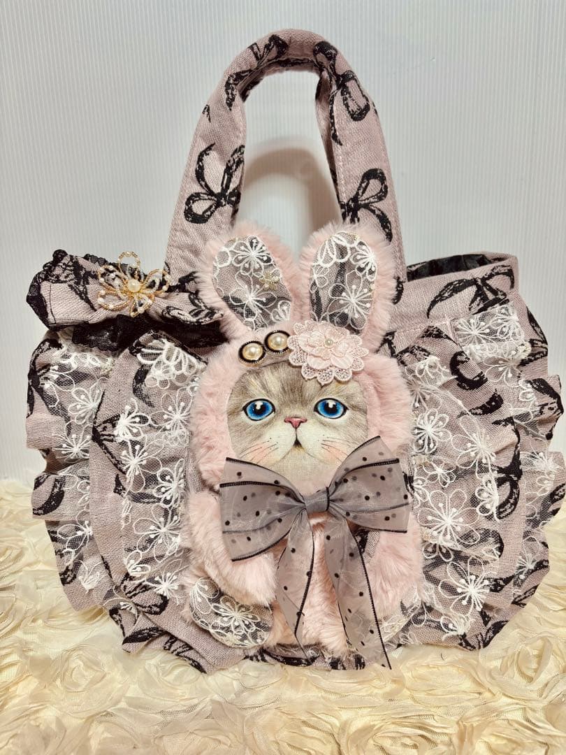 コヤンイサムチョン　リボン柄ダブルフリルコロリンバッグ