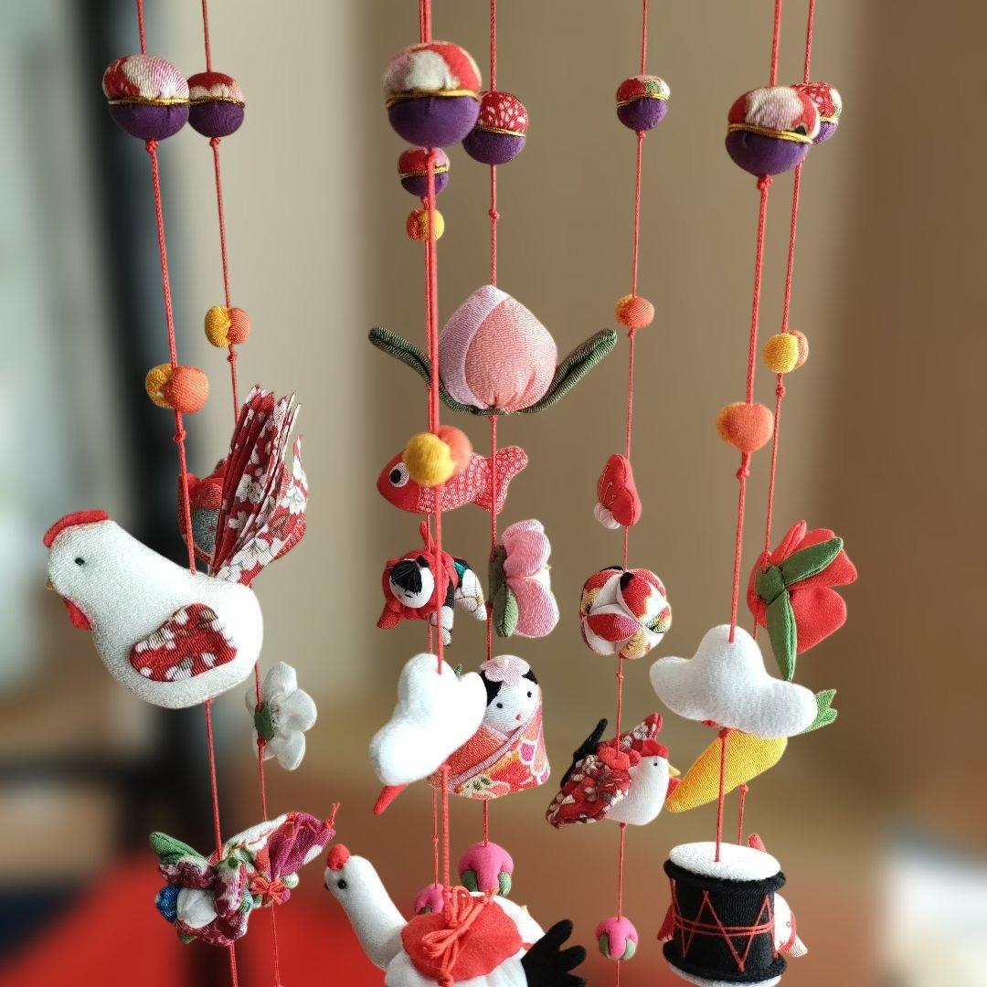 ひな祭り 吊るし飾り(みやび) 　赤　高さ(80cm)