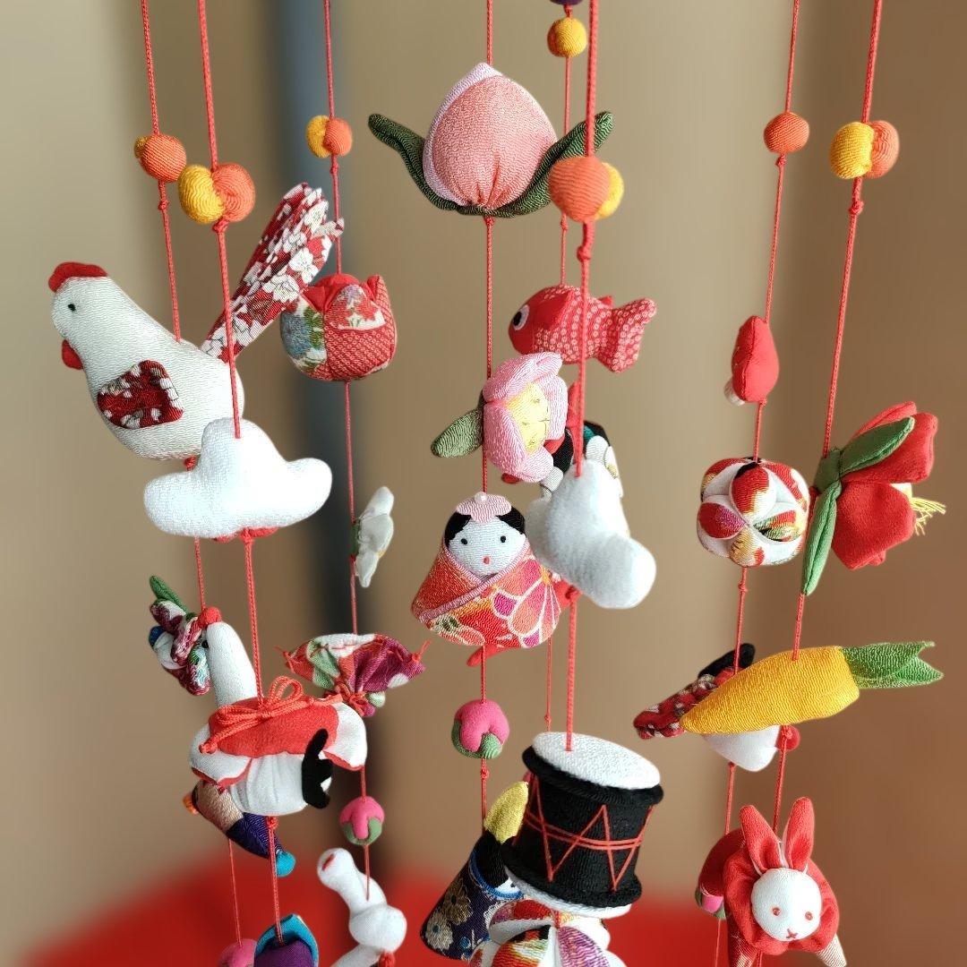 ひな祭り 吊るし飾り(みやび) 　赤　高さ(80cm)