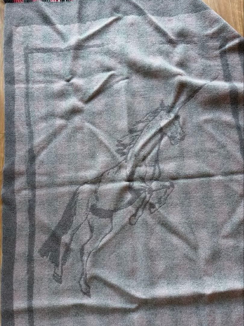 希少 BALENCIAGA チェック ウール 大判ブランケット ショール