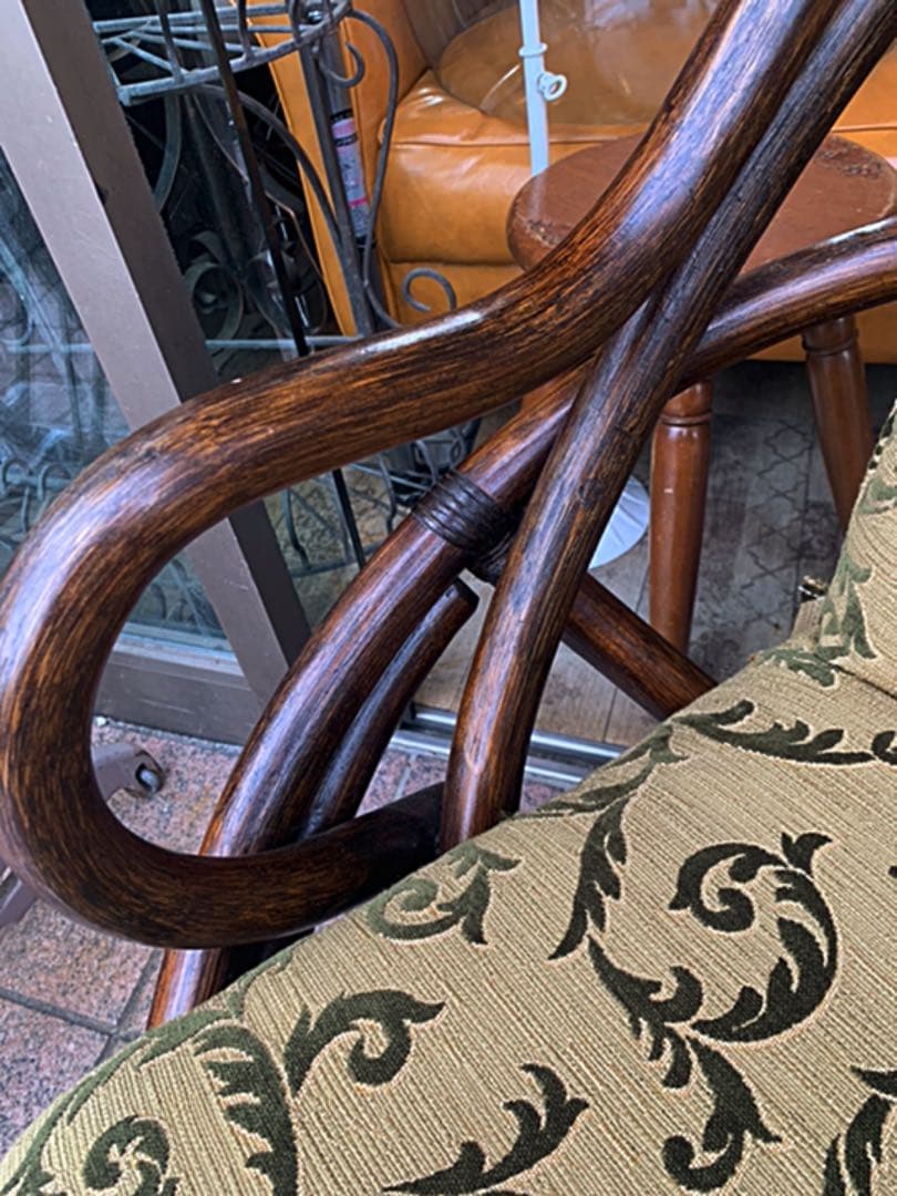 ヴィンテージ高級ラタン回転ソファー