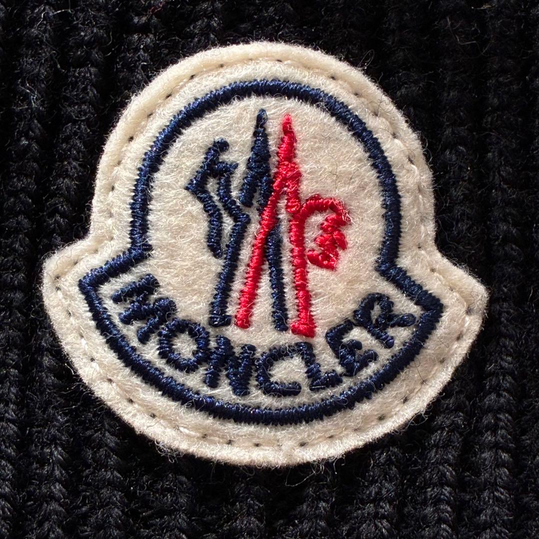 美品　MONCLER モンクレール　ニット帽　ビーニー　ブラック