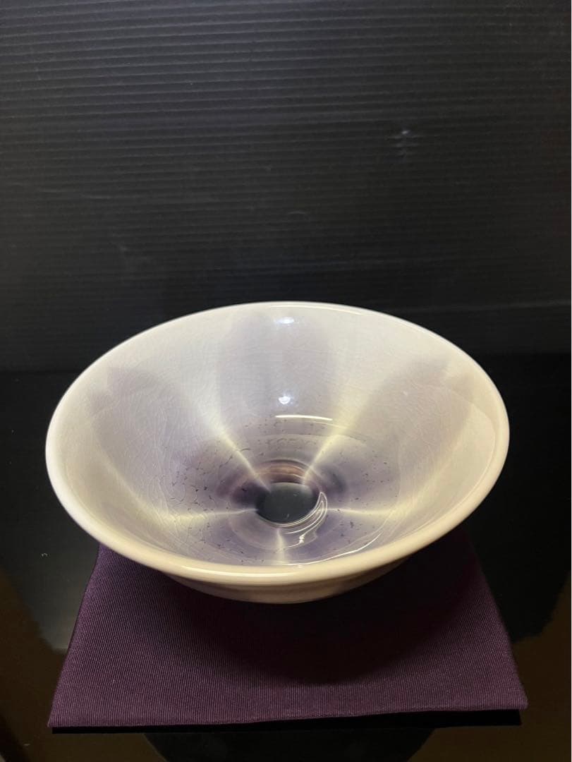 四代徳田八十吉　「淡墨桜」　茶碗