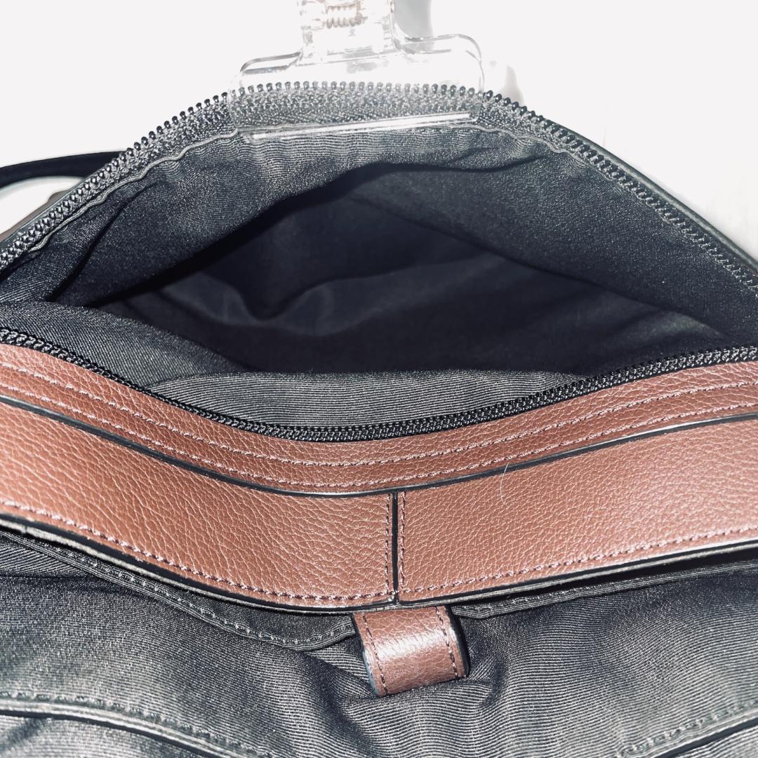 美品 COACH コーチ ショルダーバッグ レザー ダークブラウン F72362