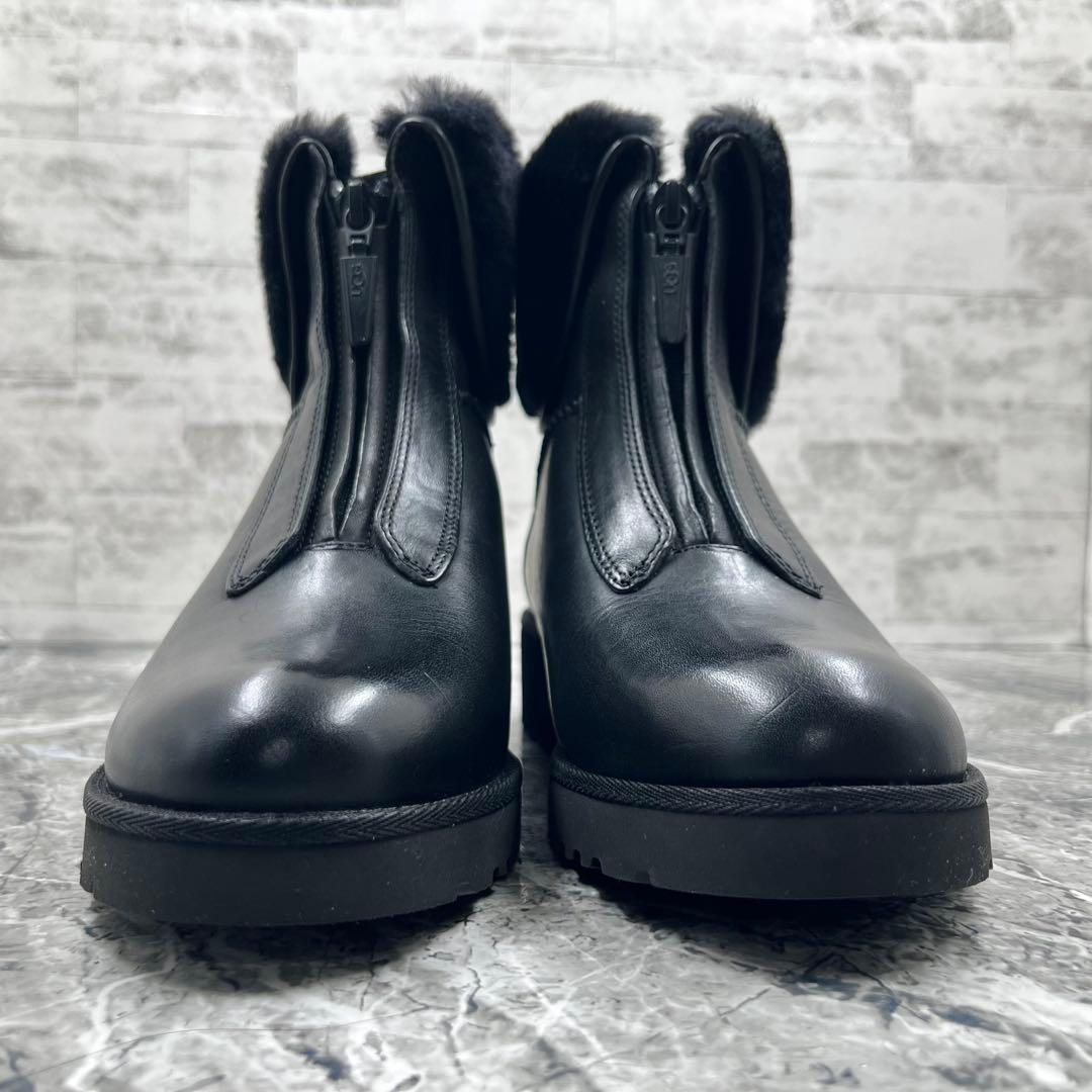 【新品同様】 UGG キャリー ムートンブーツ 23cm ブラック ボア ジップ