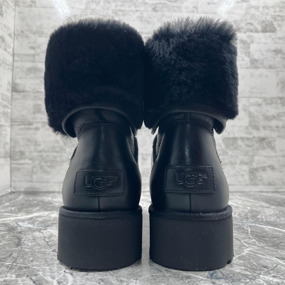 【新品同様】 UGG キャリー ムートンブーツ 23cm ブラック ボア ジップ