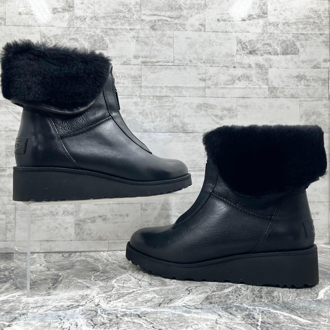 【新品同様】 UGG キャリー ムートンブーツ 23cm ブラック ボア ジップ
