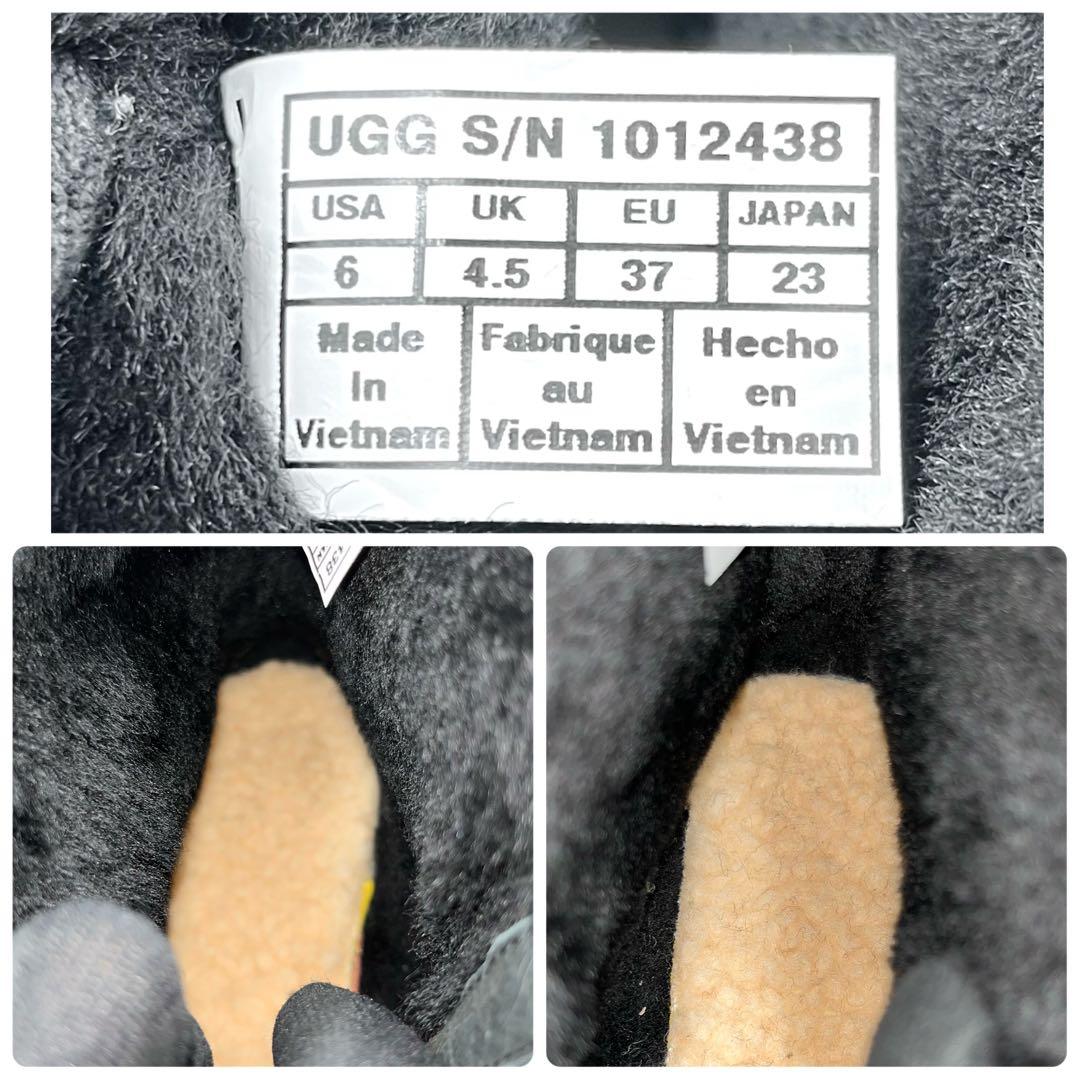 【新品同様】 UGG キャリー ムートンブーツ 23cm ブラック ボア ジップ