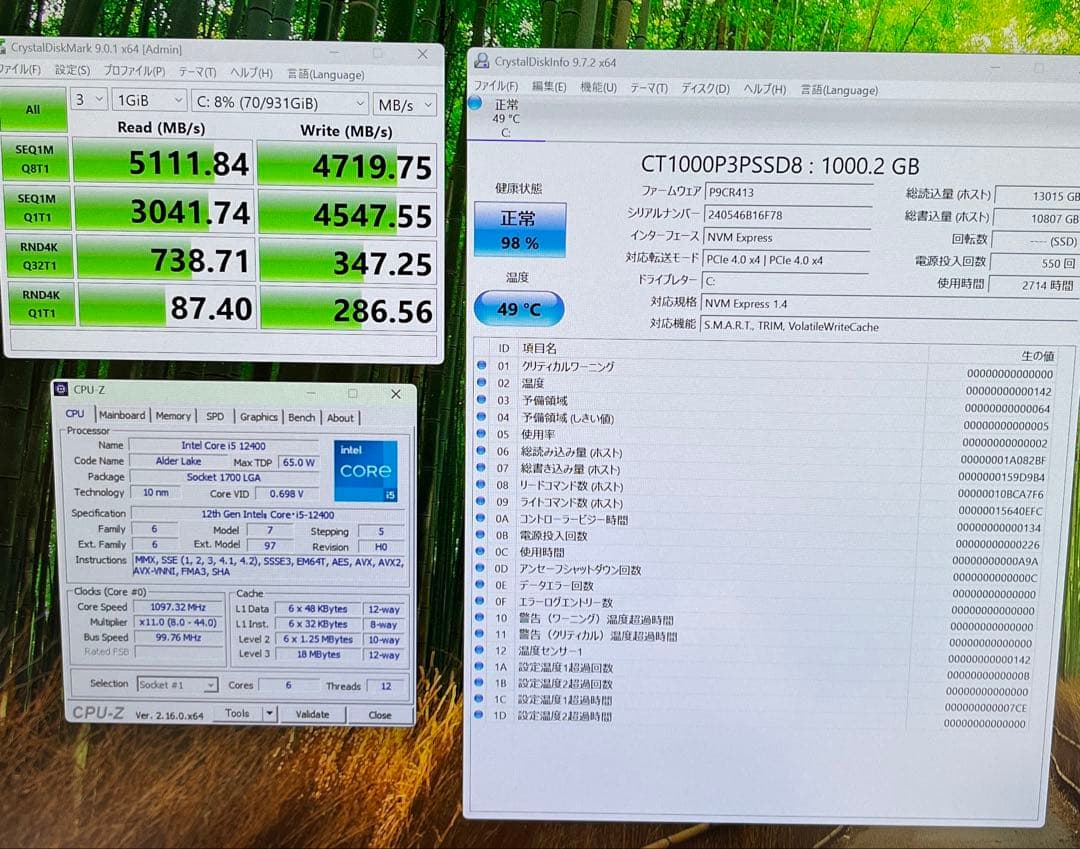 ミニPC DeskMini B760 i5 12400 32GB 1TB Win11Pro