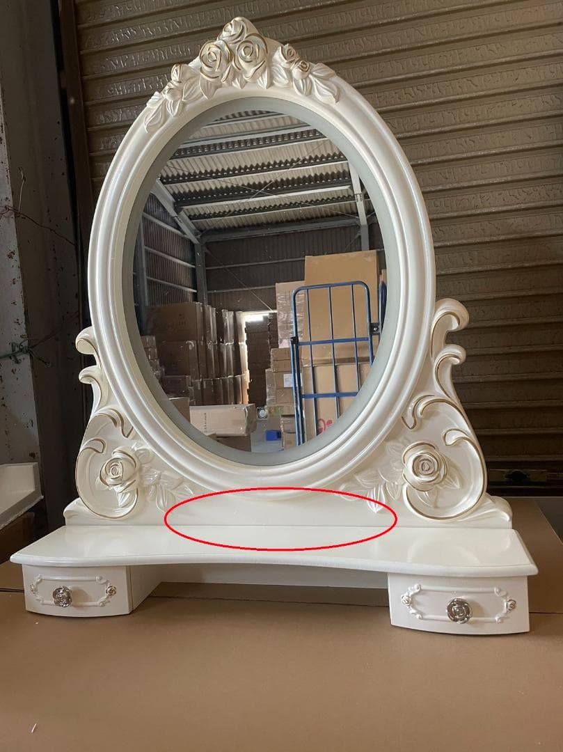 フレンチスタイル ドレッサー ミラー付き 訳あり品 J109-100-01