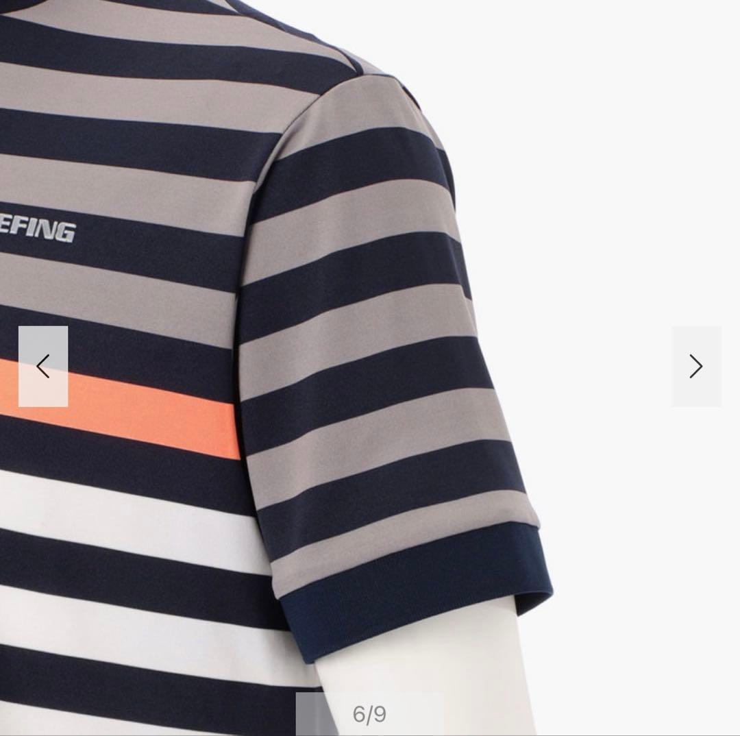 【新品・タグ付き】BRIEFING メンズ モックネック ネオン ボーダー L