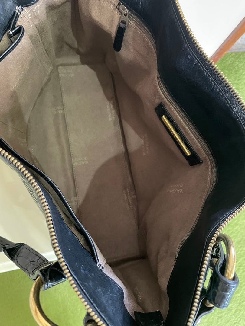 ブラック クロコダイル　ボーグラン　JRA ショルダーバッグ　ハンドバッグ