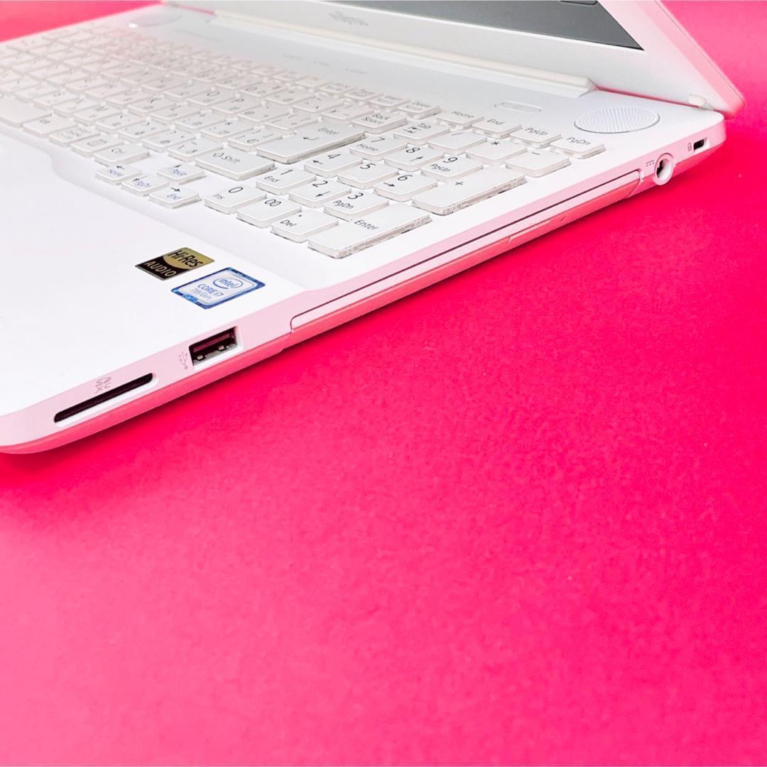 Corei7❣️大容量1TB✨️ブルーレ✨️薄型ノートパソコン✨️可愛い白✨️カメラ付き