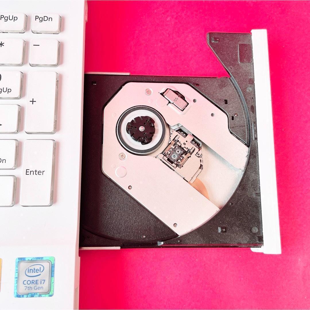 Corei7❣️大容量1TB✨️ブルーレ✨️薄型ノートパソコン✨️可愛い白✨️カメラ付き