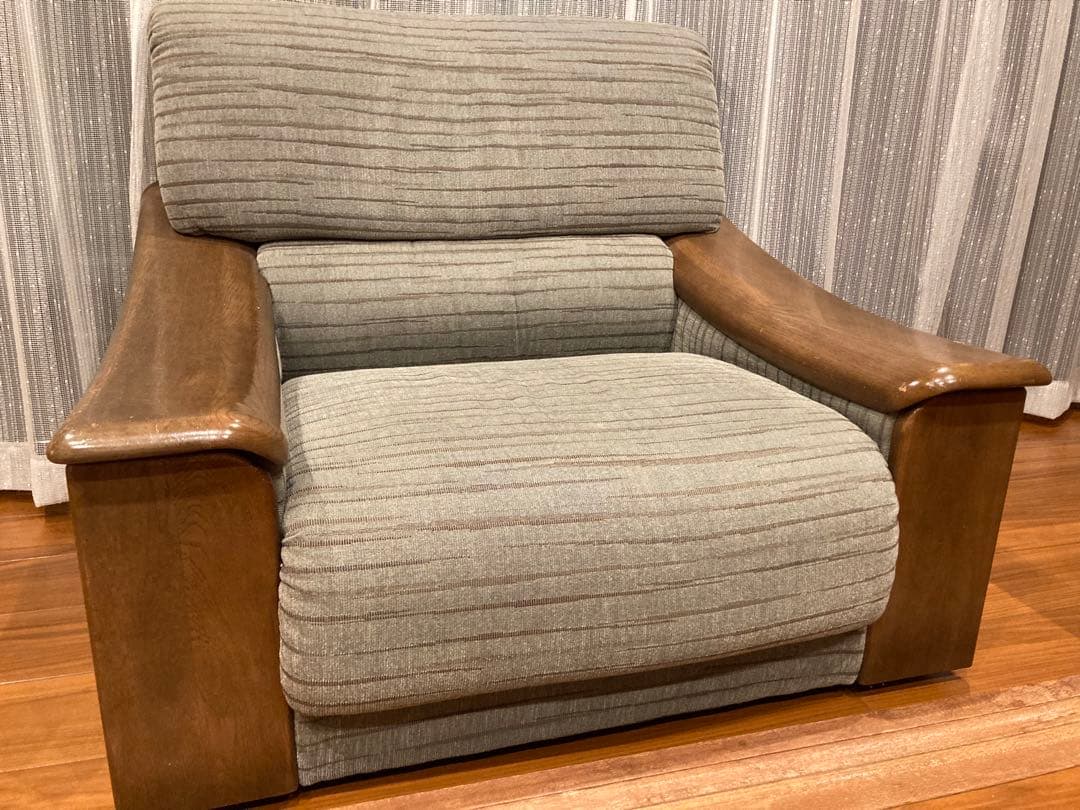 送料込み！カリモク家具 1Pソファ！北欧/和モダン/ビンテージ家具/カフェ