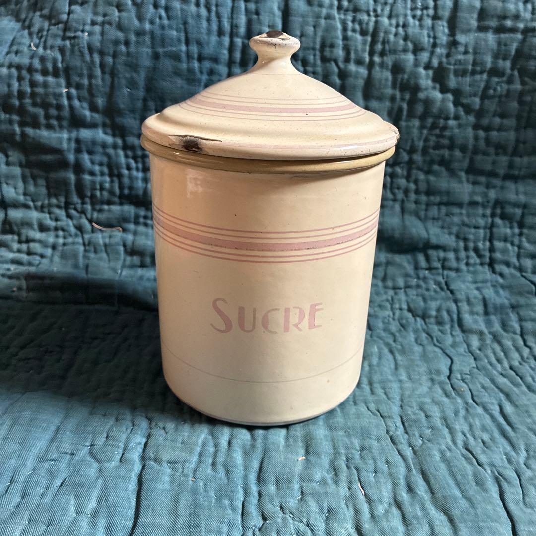 フランス　アンティーク　JAPY ホーロー　キャニスター