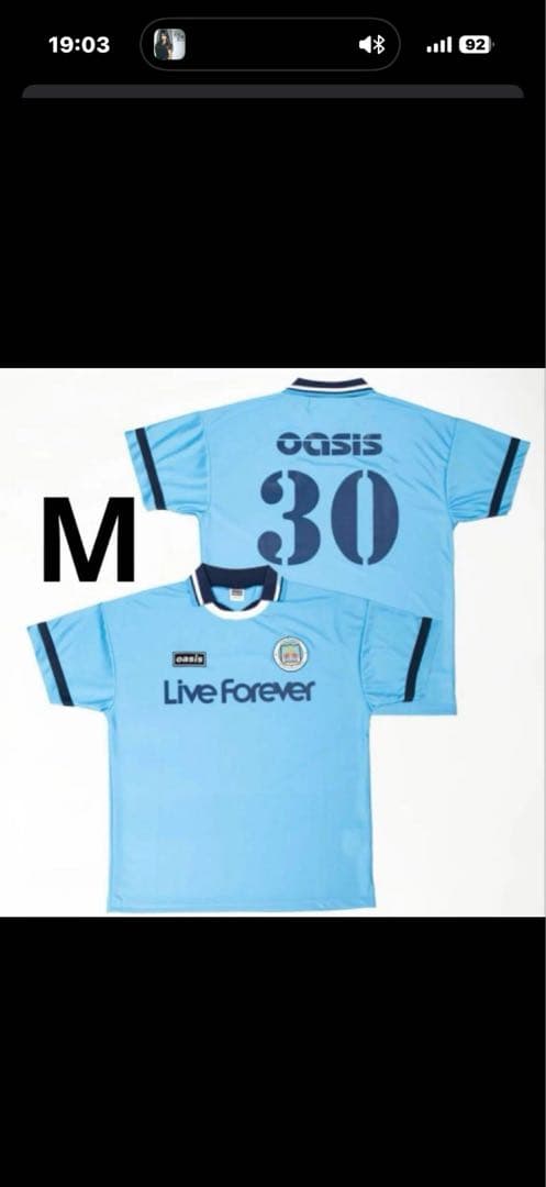 Live Forever シャツ M 新品、未開封Oasis 30周年特別展
