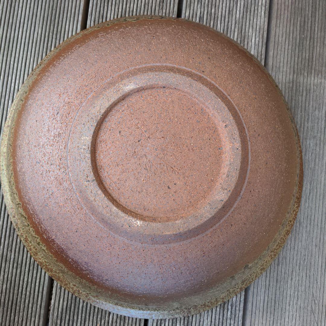 藤井達吉　 陶器　 丸型鉢 メダカ鉢　水鉢　睡蓮鉢　大型　洗面ボウル　木箱付き