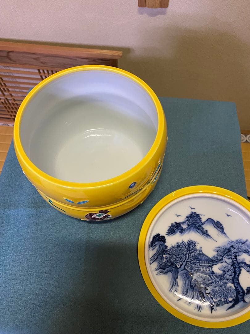 【本日限定】茶道具/水指 黄交趾京焼 龍岳造 清水焼鶴