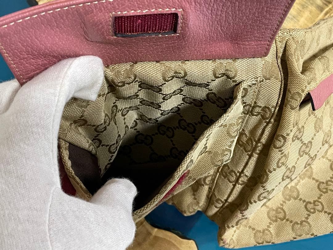 グッチ GUCCI 28566 GG ボディバッグ ウエストポーチ ピンク