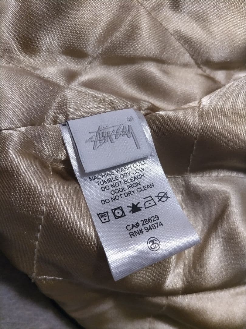 ステューシー　コーチジャケット　中綿　Sリンク　ブラック　黒　レア　キルティング