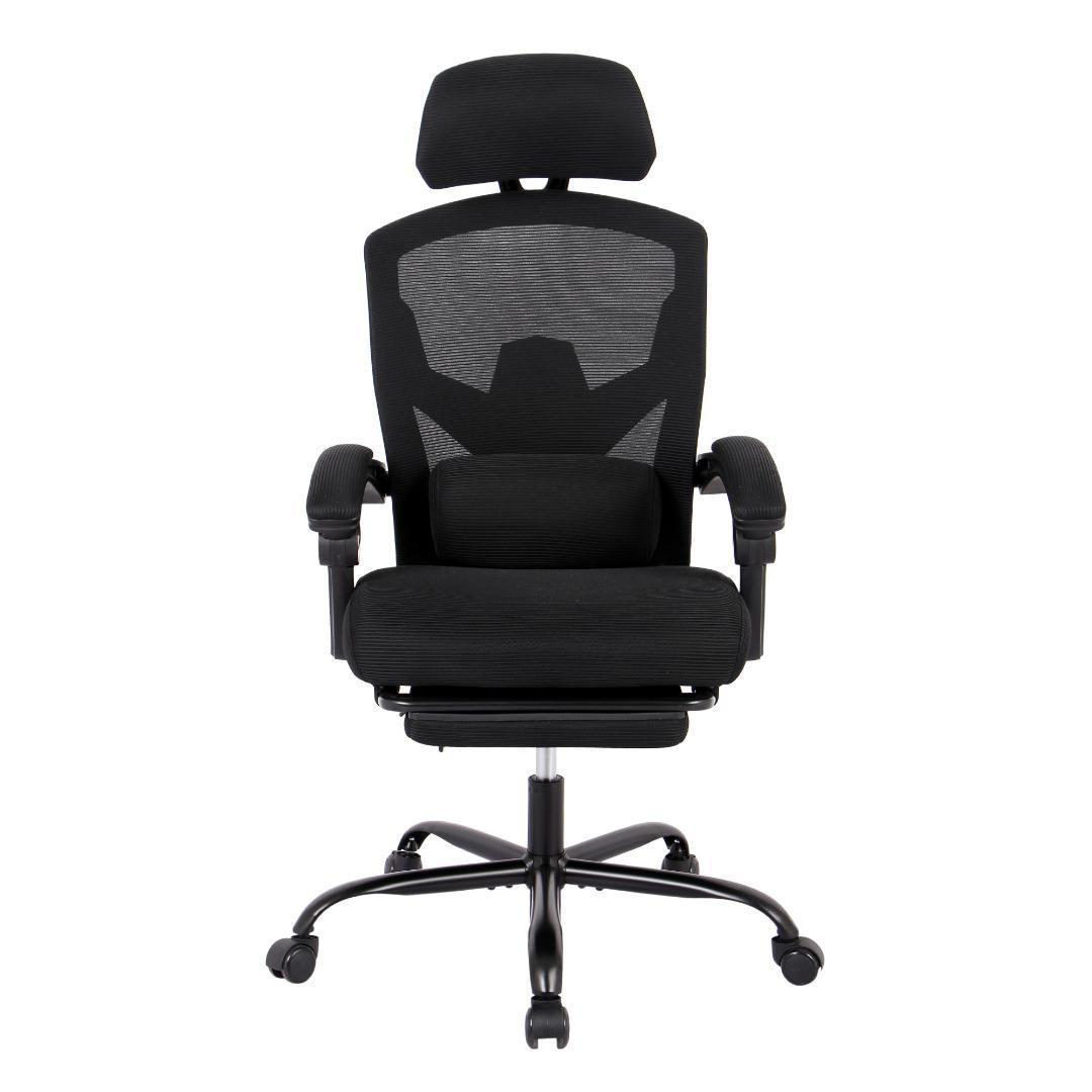 オフィスチェア 事務所チェア リクライニング機能 足載せ付き ロッキング機能