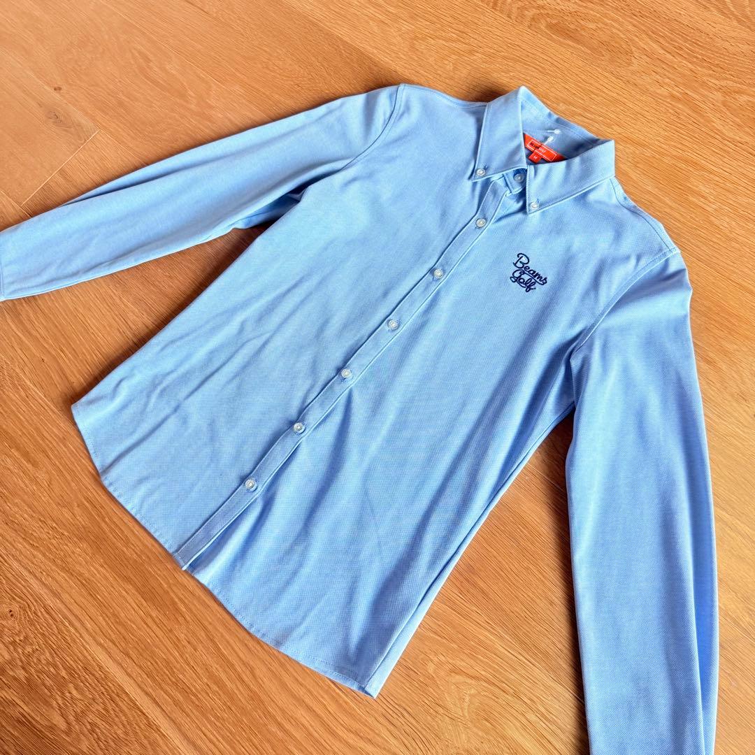 【新品未使用】BEAMS GOLF レディース ボタンダウンシャツ 長袖 SAX