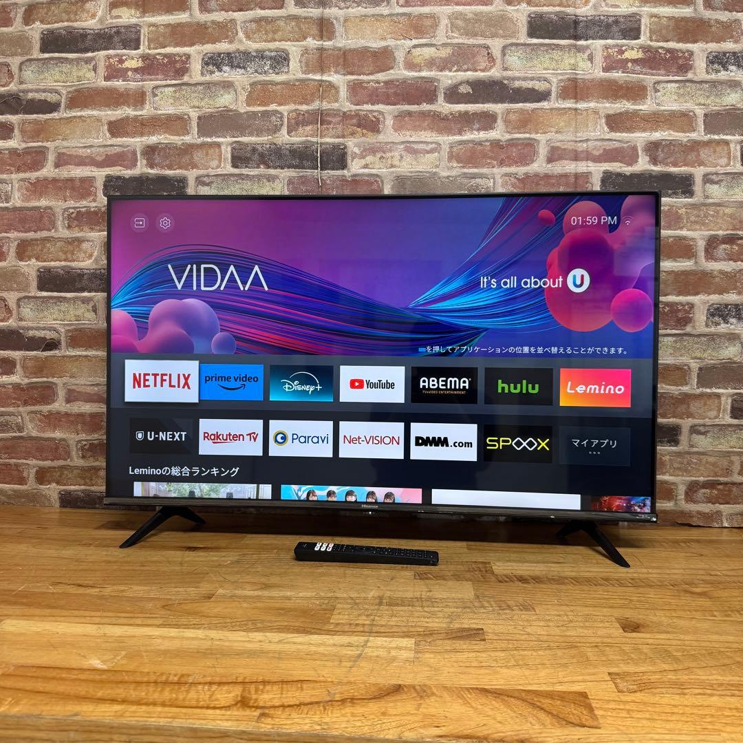 ハイセンス 43V型 4K 液晶テレビ 43E65G 動画アプリ搭載 23年製