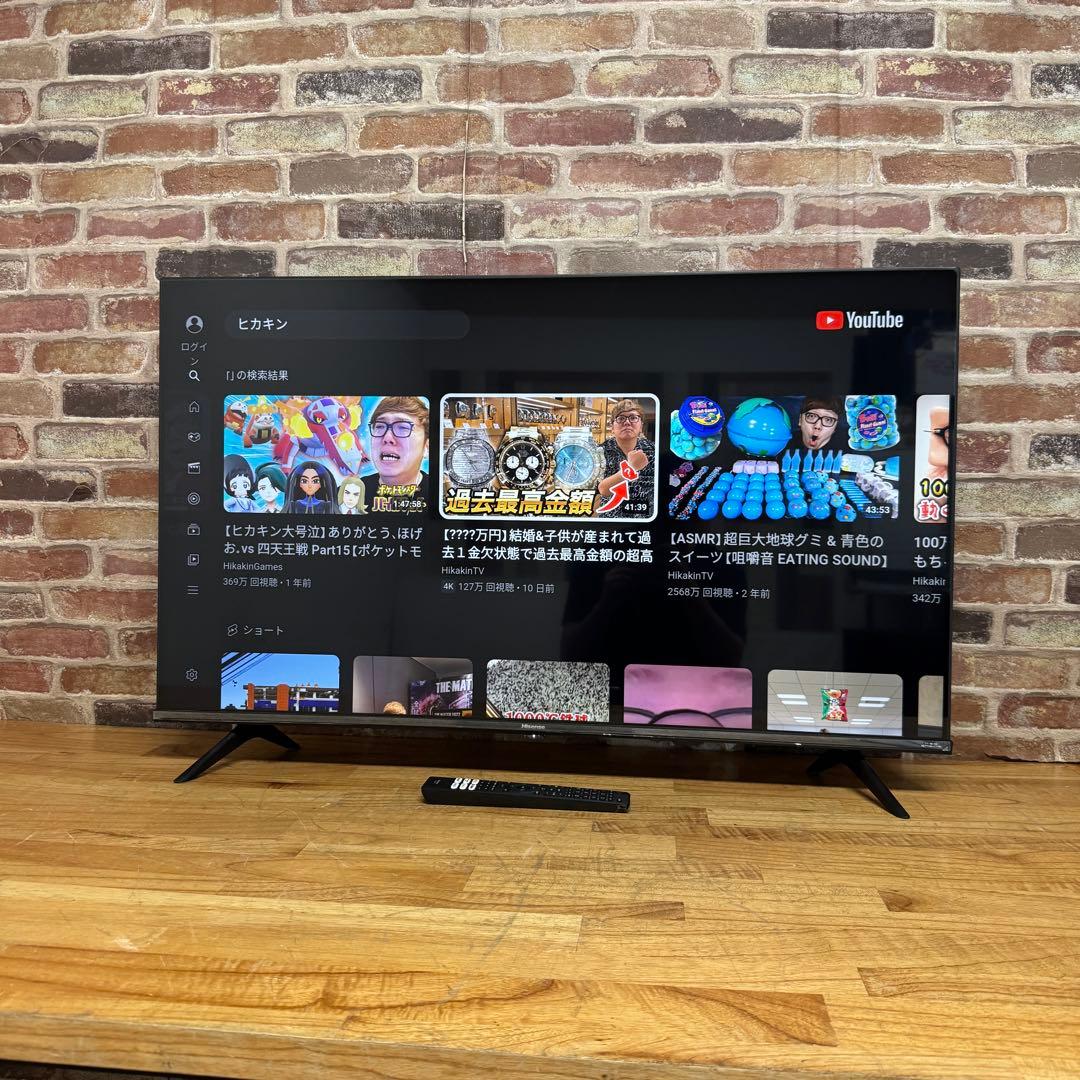 ハイセンス 43V型 4K 液晶テレビ 43E65G 動画アプリ搭載 23年製