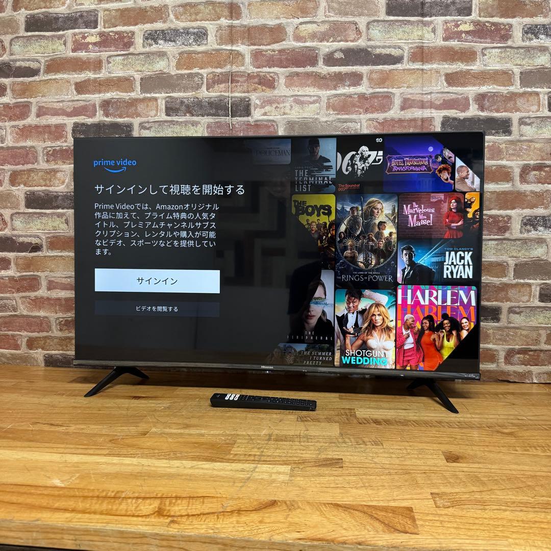 ハイセンス 43V型 4K 液晶テレビ 43E65G 動画アプリ搭載 23年製