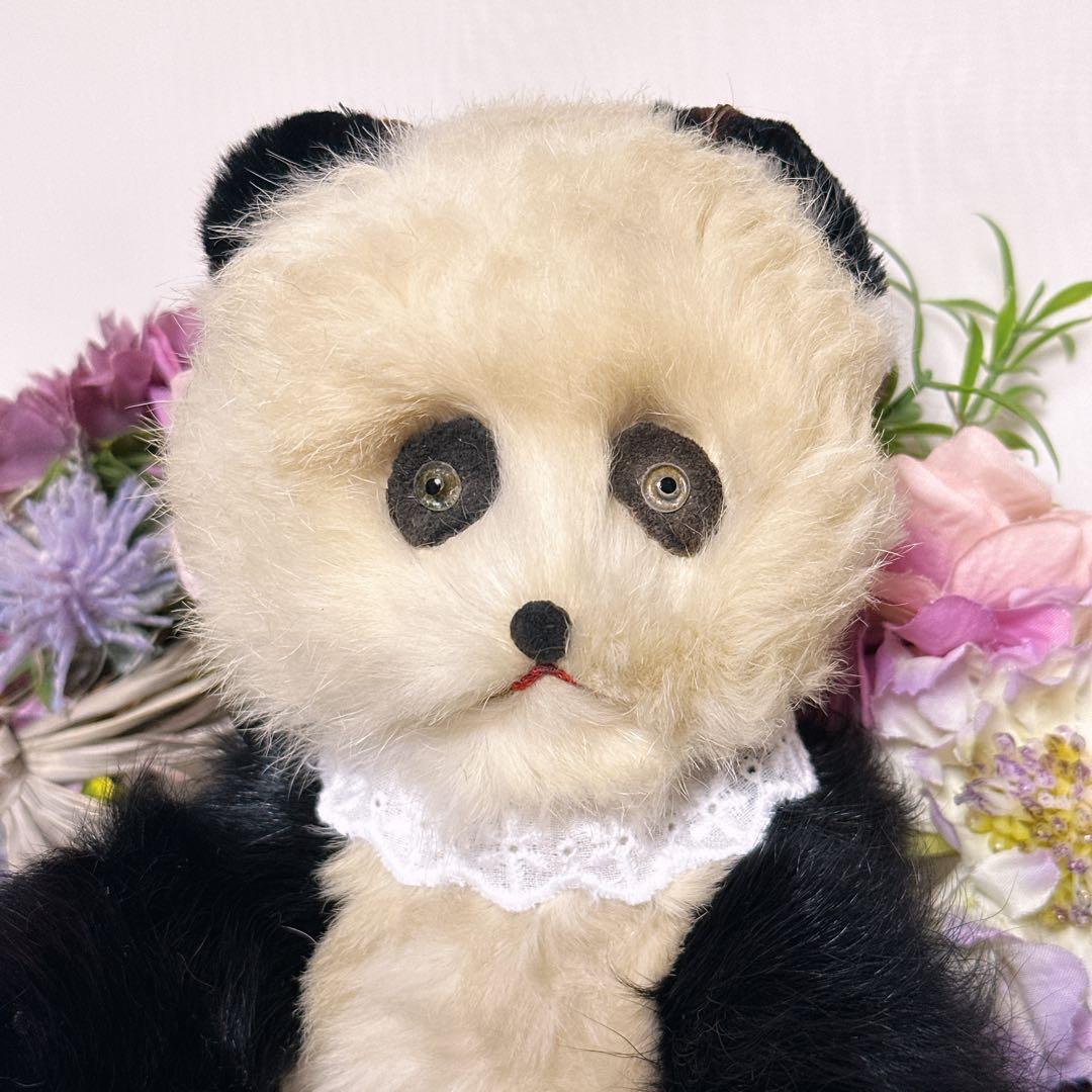 ❤️超激レア！！❤️リアルファーのアンティークパンダ　テディベア　アンティークベア