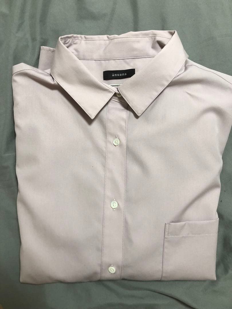 anuans アニュアンス　スタンダードシャツ　グレイッシュピンク　新品