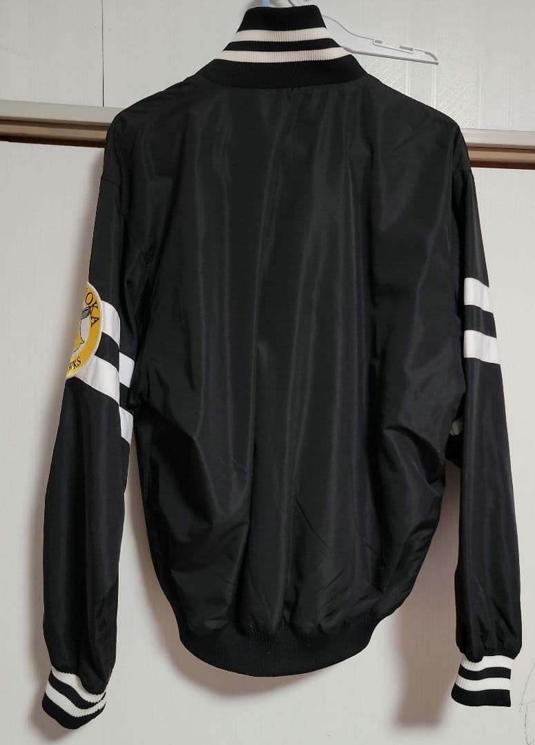 SoftBank Hawks ボタン式ジャケット 黒　サイズM