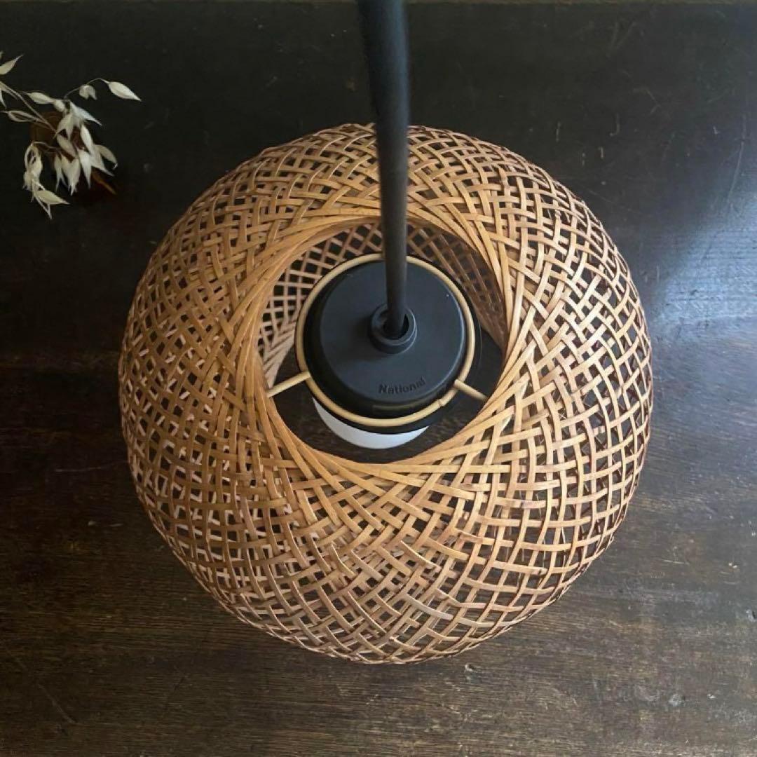 竹細工　天井照明　和風モダン　ペンダントライト　ナチュラル　昭和レトロ