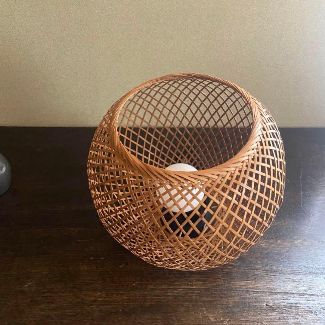 竹細工　天井照明　和風モダン　ペンダントライト　ナチュラル　昭和レトロ