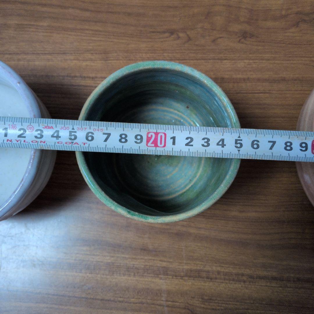 萩焼陶器茶道茶碗、筒茶碗、建水直径10cm 20cm