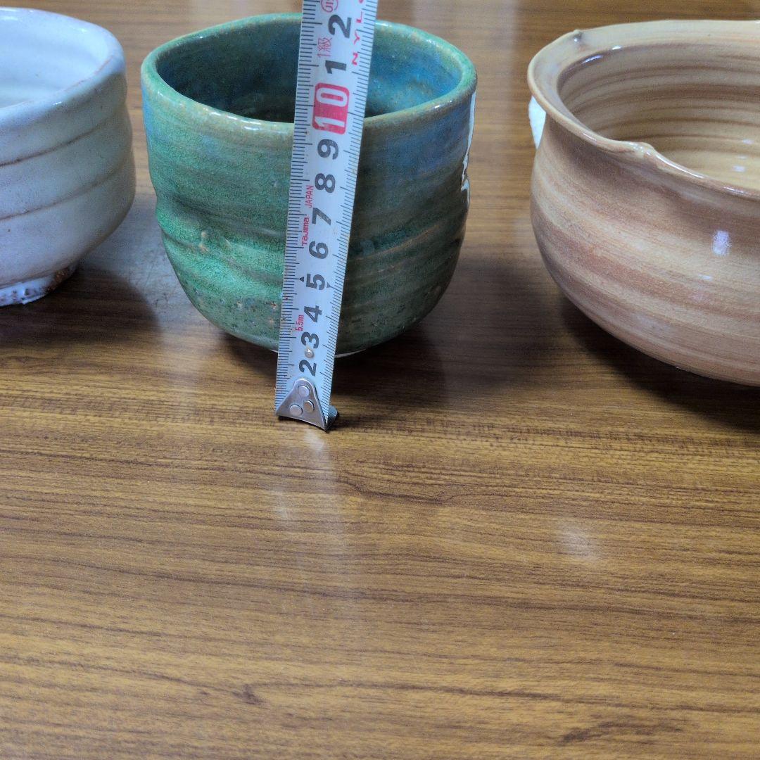 萩焼陶器茶道茶碗、筒茶碗、建水直径10cm 20cm