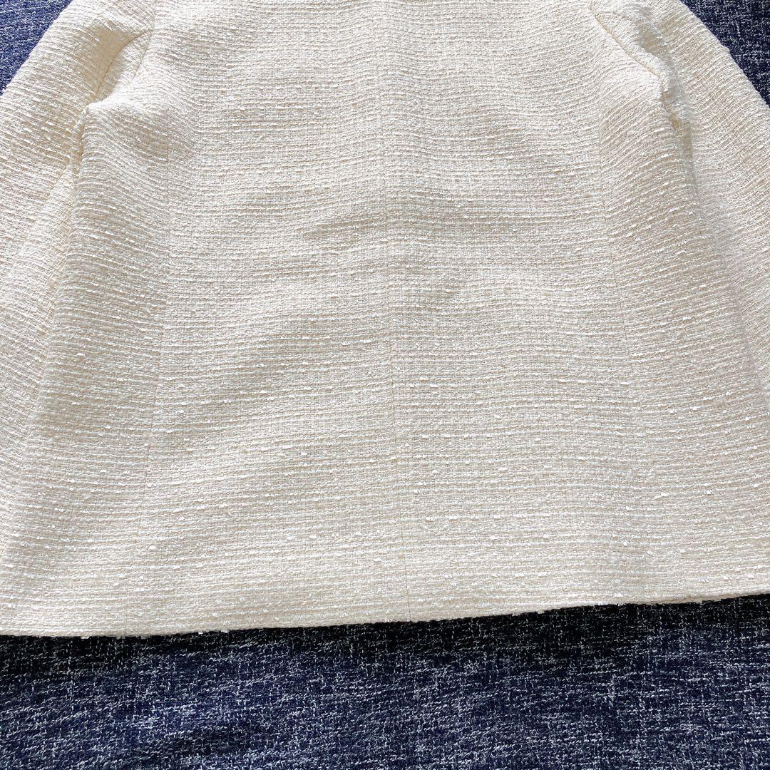 エニィスィス　24AW ツイードノーカラーミドル ジャケット　金ボタン　M