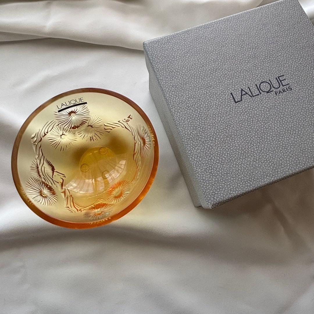 【レア美品 】LALIQUE アンバー ボウル 11cm China Mood