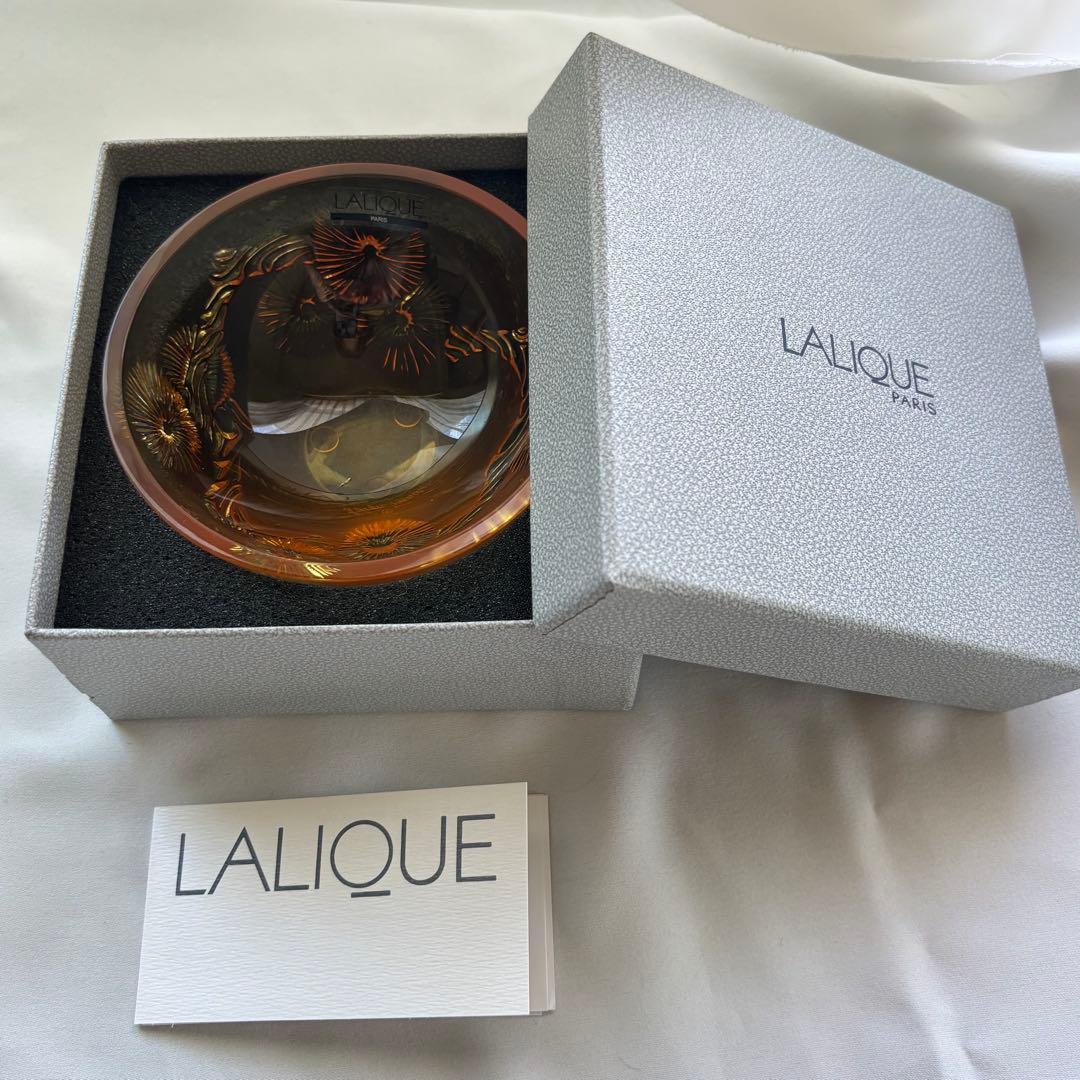 【レア美品 】LALIQUE アンバー ボウル 11cm China Mood