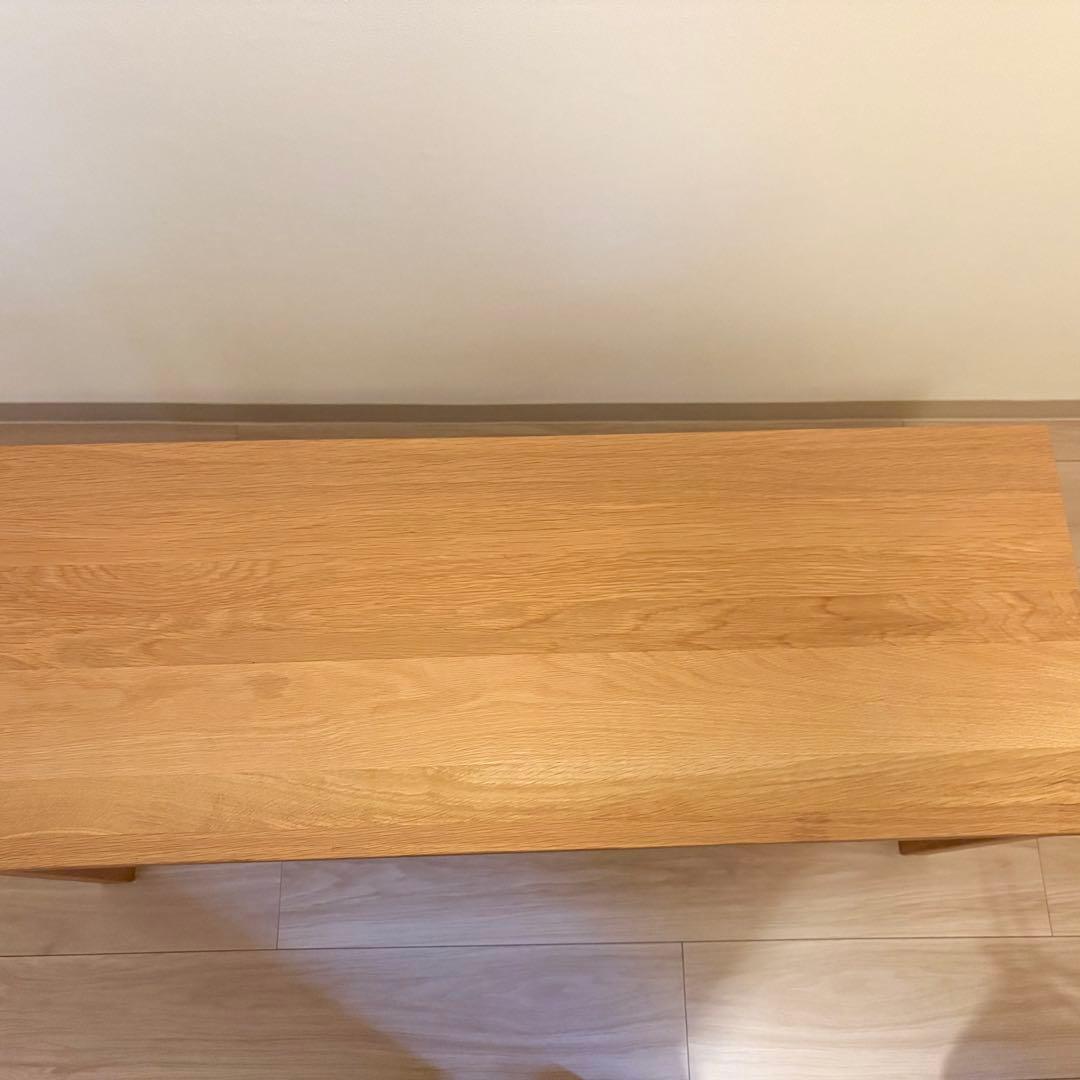 無印良品　木製ベンチ／板座／オーク材幅１００×奥行３７×高さ４４ｃｍローテーブル
