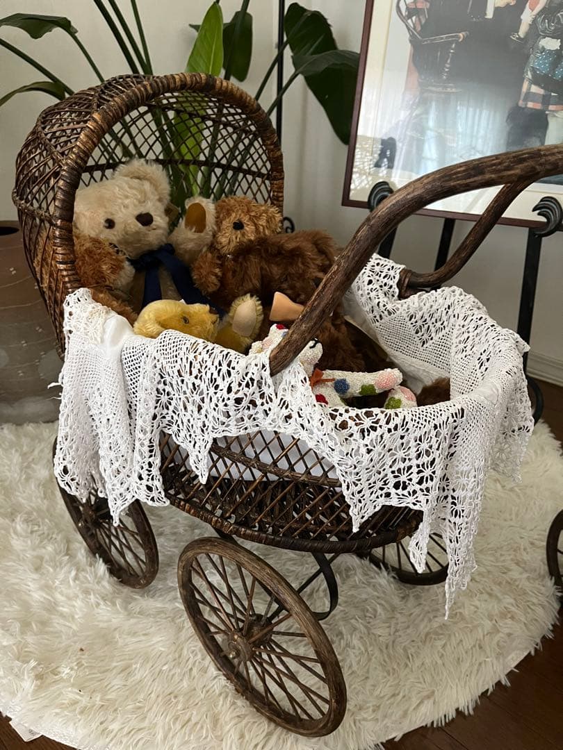 イギリスヴィンテージ 1940年 ドール乳母車 baby carriage 大