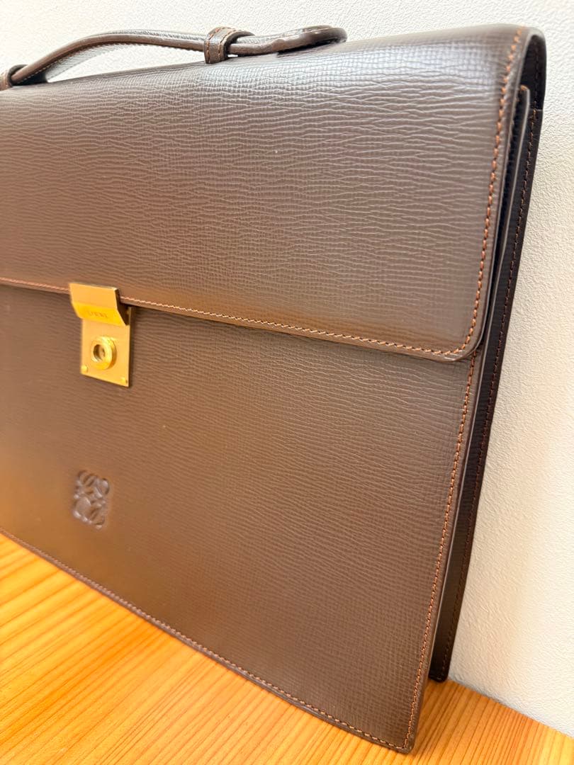 【極美品】LOEWE ロエベ アナグラム ビジネスバッグ ブリーフケースブラウン
