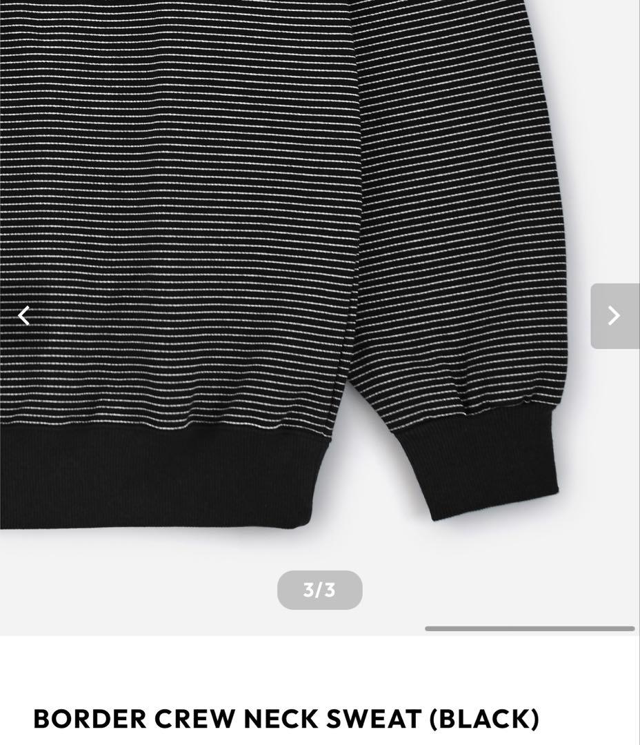 トップス BORDER CREW NECK SWEAT (BLACK)