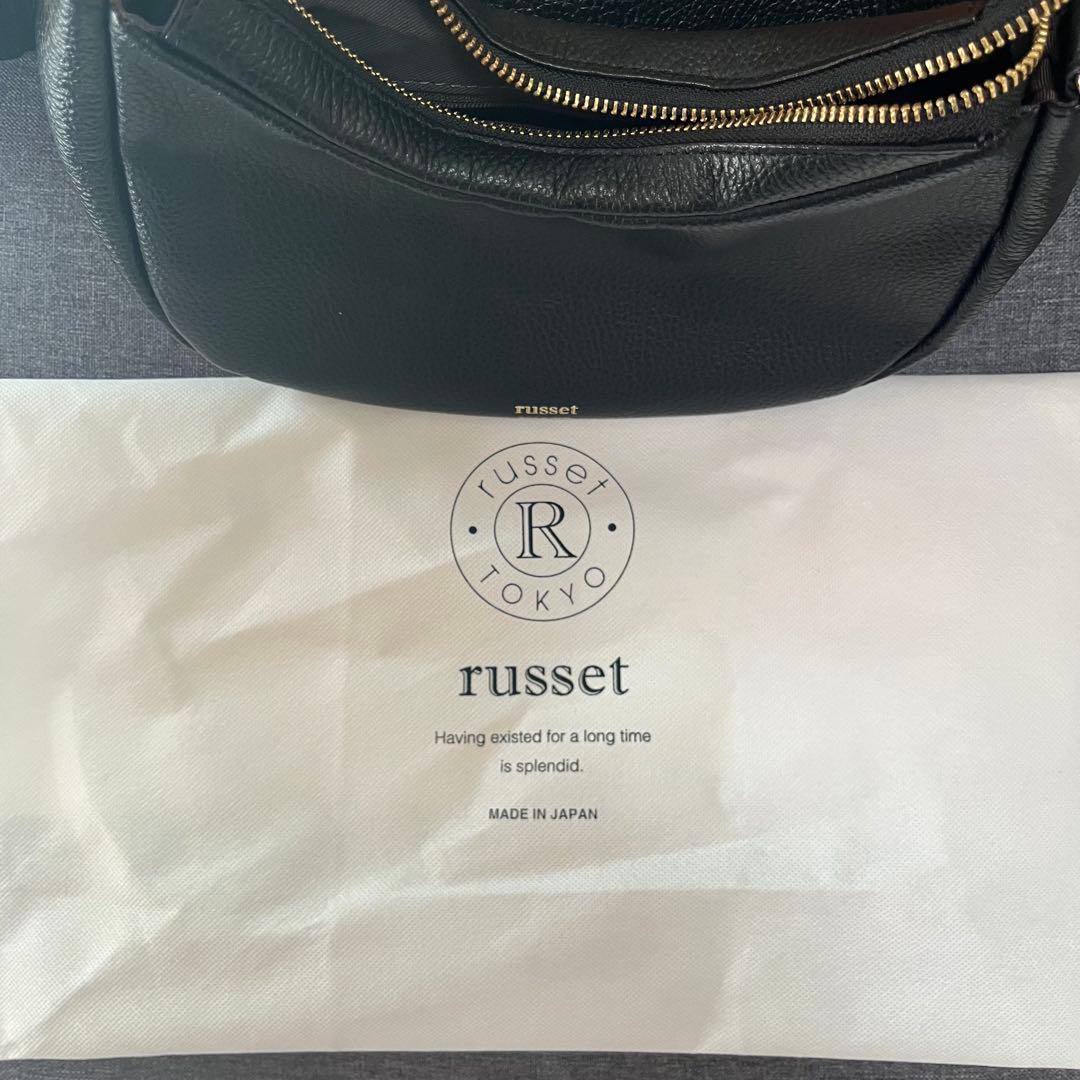 【美品】russet ブラックレザー ショルダーバッグ
