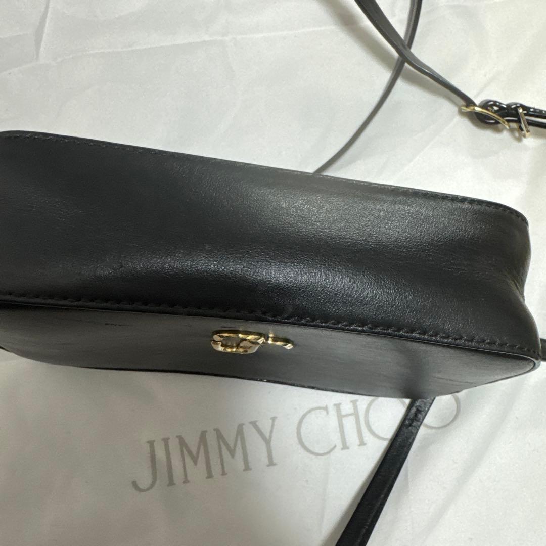 美品　ジミーチュウ　ショルダーバッグ　ゴールドロゴ　レザー　カメラバッグ