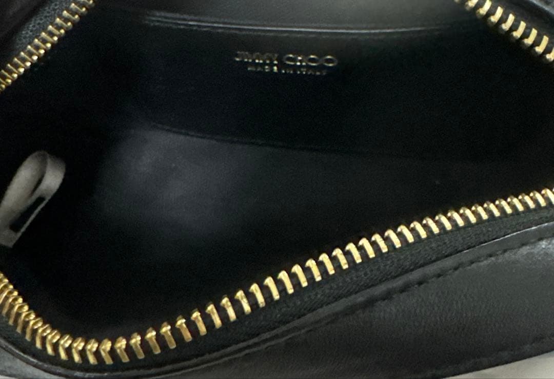 美品　ジミーチュウ　ショルダーバッグ　ゴールドロゴ　レザー　カメラバッグ