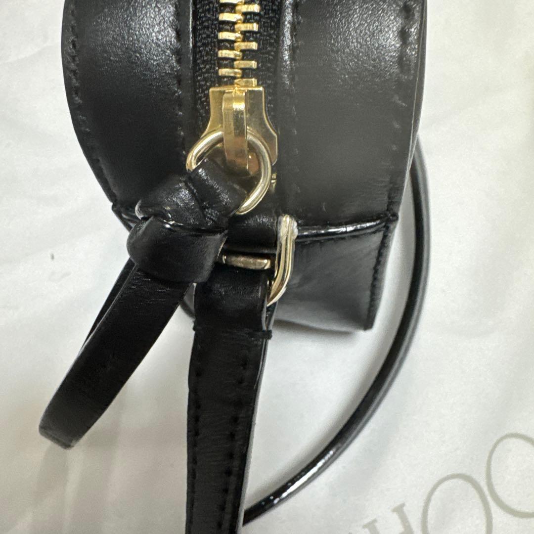 美品　ジミーチュウ　ショルダーバッグ　ゴールドロゴ　レザー　カメラバッグ